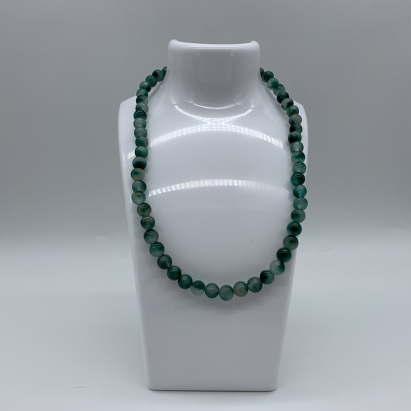 16' Blue-Green Apatite Natural Stone  Beaded Necklace - Picture 5 of 7